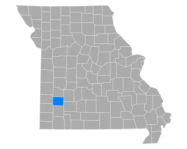 Mapa Dade Missouri — Stockový vektor