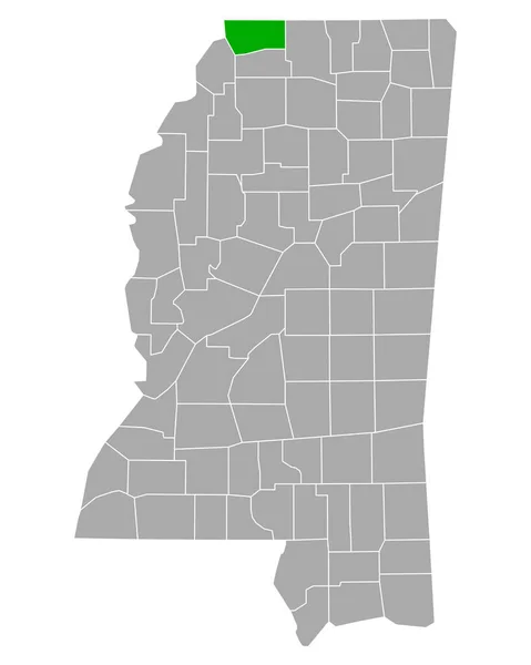 Mississippi Deki Desoto Haritası — Stok Vektör