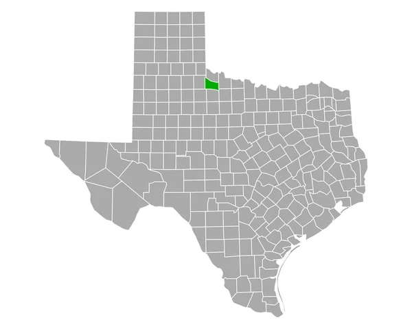 Mappa Foard Texas — Vettoriale Stock