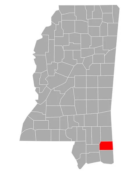 Mapa George Mississippi — Vector de stock