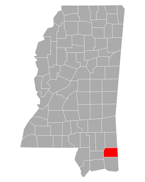 ミシシッピ州のジョージ地図 — ストックベクタ