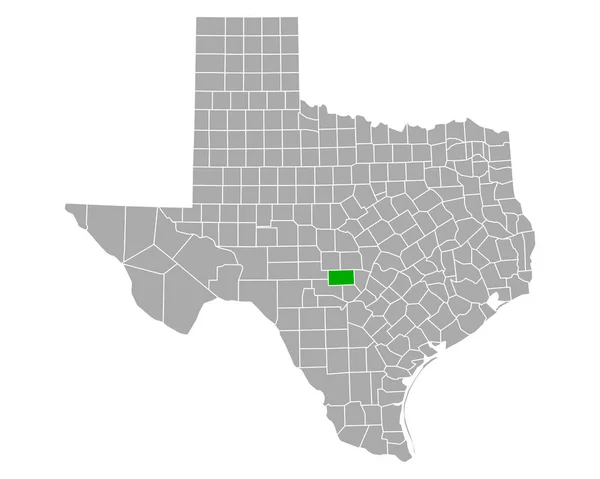 Teksas Taki Gillespie Haritası — Stok Vektör