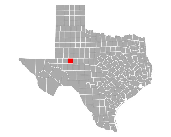 Glasscock Térképe Texasban — Stock Vector