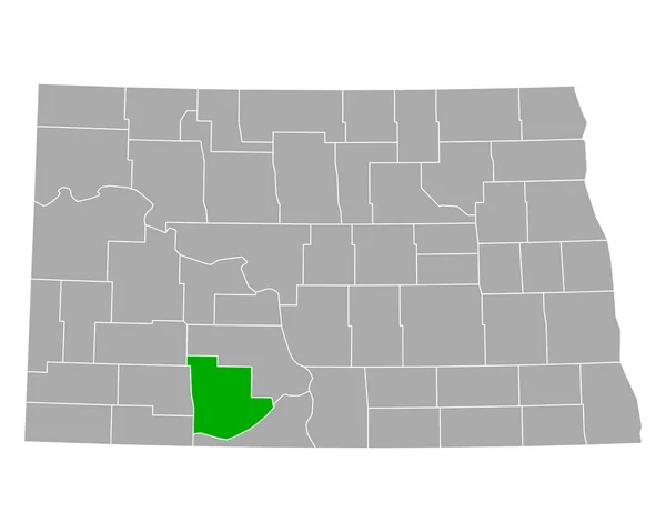 Mapa Grant Dakota Del Norte — Vector de stock