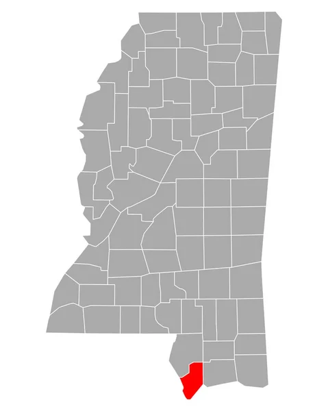 密西西比州汉考克地图 — 图库矢量图片