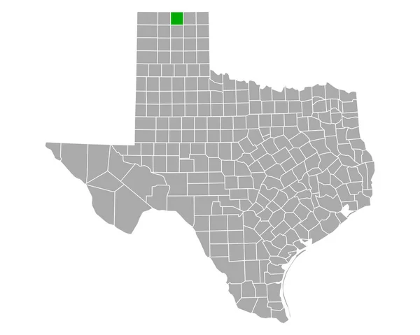 Mapa Hansford Teksasie — Wektor stockowy