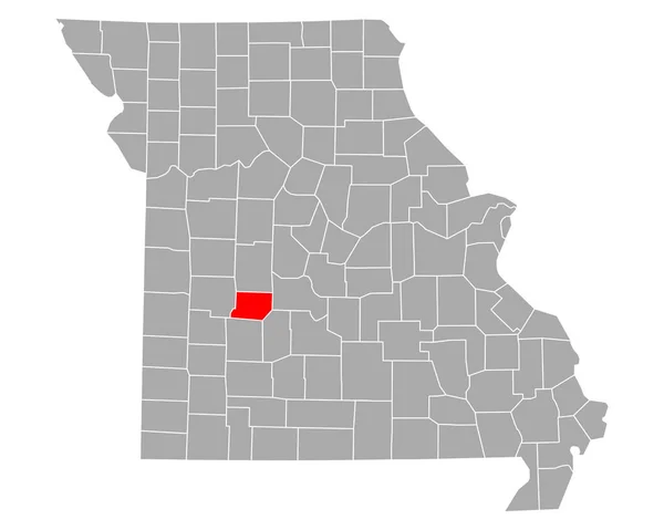 ミズーリ州のヒッコリーの地図 — ストックベクタ