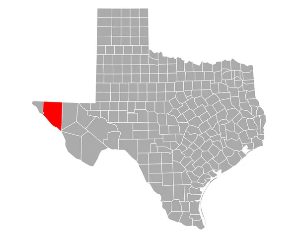 Mappa Hudspeth Texas — Vettoriale Stock