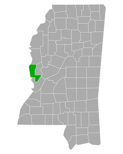 Kaart Van Issaquena Mississippi — Stockvector