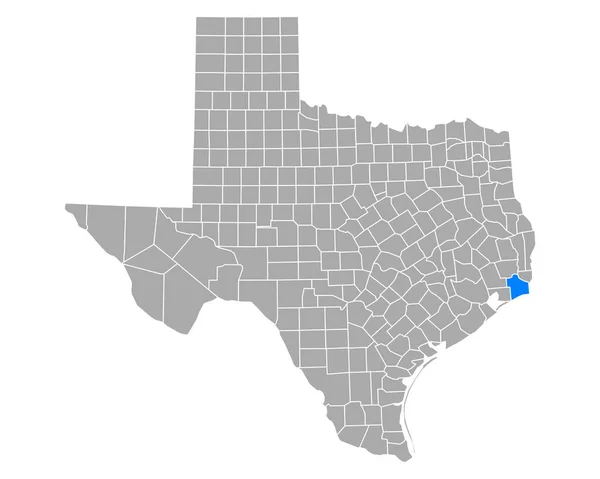 Kaart Van Jefferson Texas — Stockvector