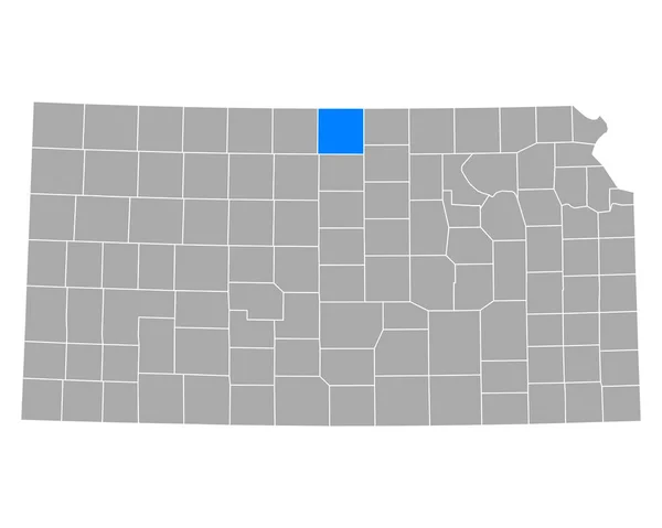 Carte Jewell Kansas — Image vectorielle