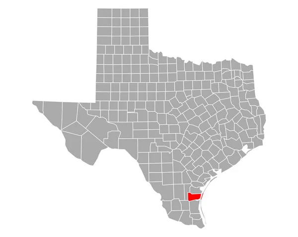 Mappa Kleberg Texas — Vettoriale Stock