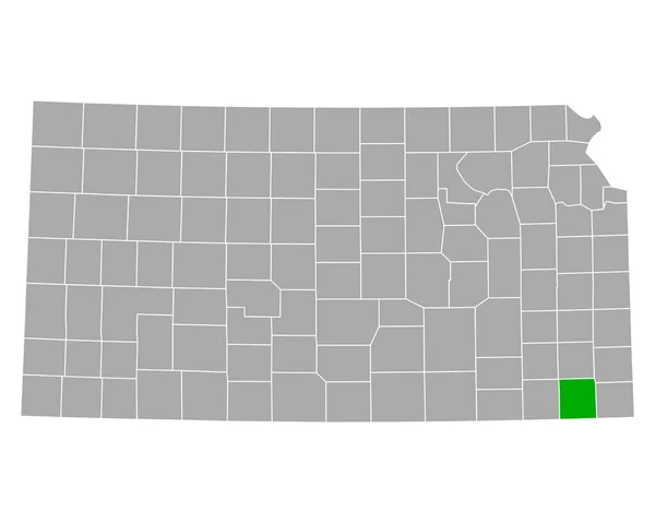 Mappa Labette Kansas — Vettoriale Stock