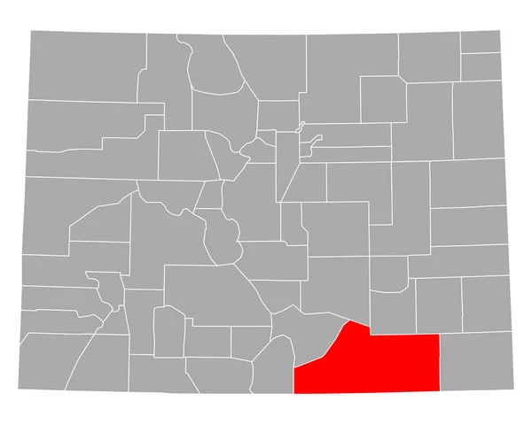 コロラド州のラス アニマス地図 — ストックベクタ