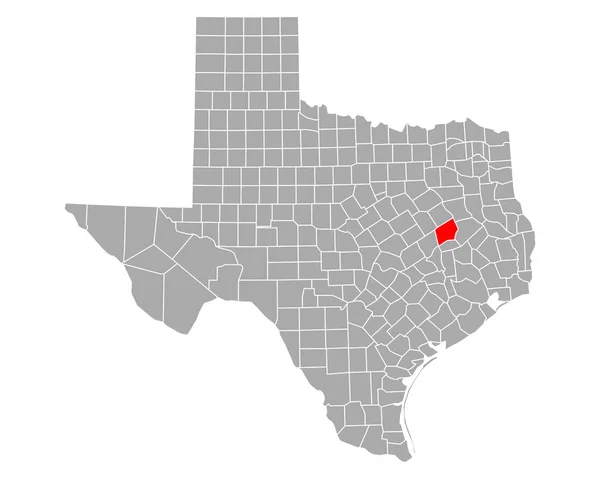Leon Térképe Texasban — Stock Vector