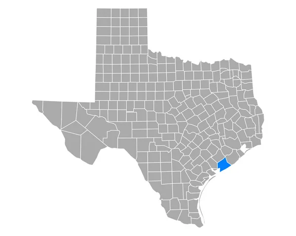 Mapa Matagorda Texas — Vetor de Stock