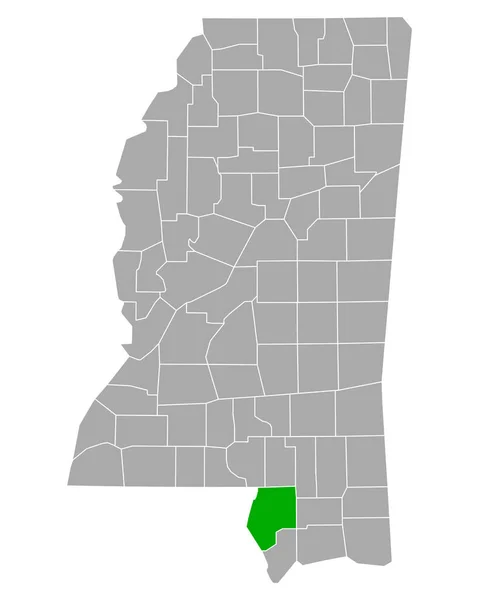 Mapa Parques Aquáticos Mississippi — Vetor de Stock