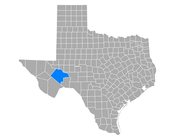 Teksas Taki Pecos Haritası — Stok Vektör