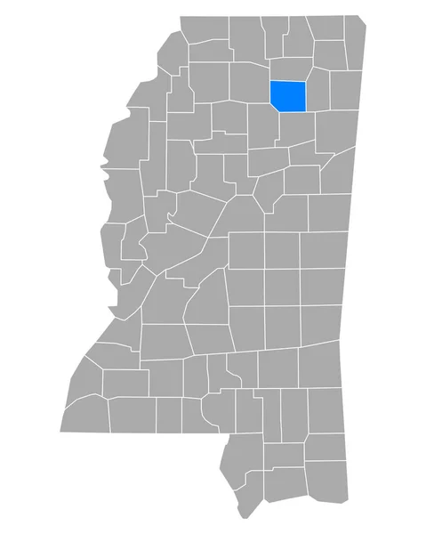 Mapa Pontotoku Mississippi — Wektor stockowy