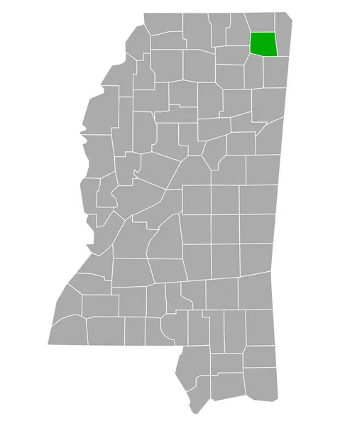 Mapa Prentissu Mississippi — Stockový vektor