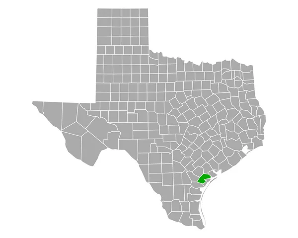 Mapa Refúgio Texas — Vetor de Stock