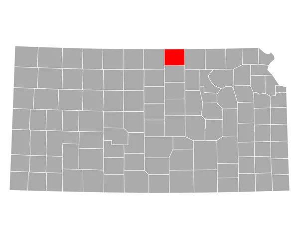 Karta Över Republiken Kansas — Stock vektor