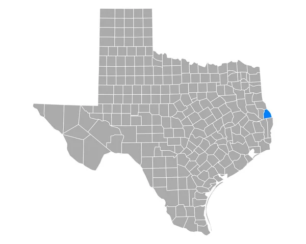 Teksas Taki Sabine Haritası — Stok Vektör