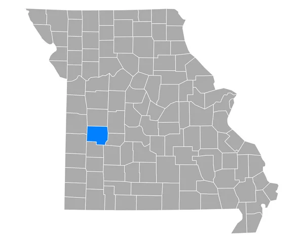 ミズーリ州のセントクレア州地図 — ストックベクタ