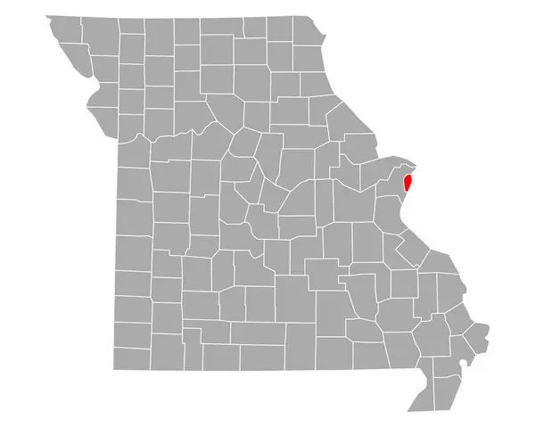 ミズーリ州のセントルイス市地図 — ストックベクタ