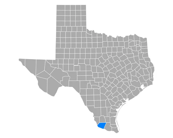 Teksas Starr Haritası — Stok Vektör