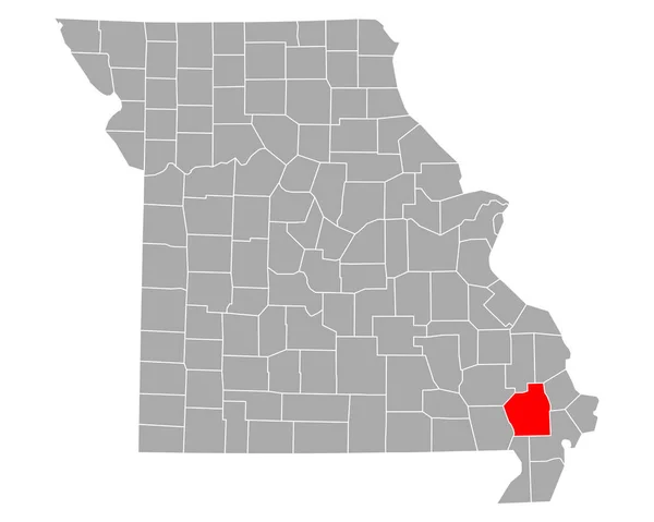 Kaart Van Stoddard Missouri — Stockvector