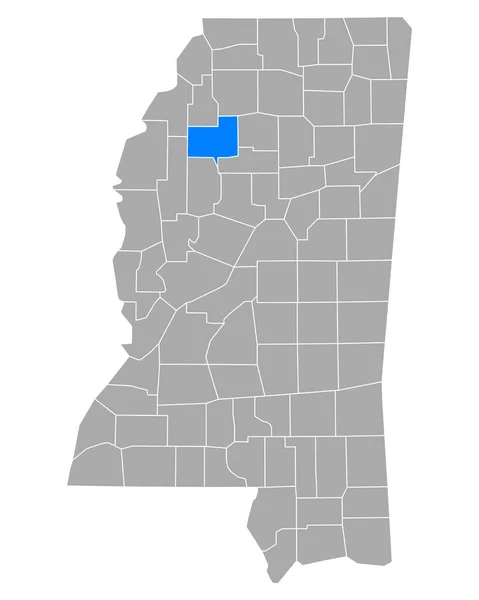 Mississippi Deki Tallahatchie Haritası — Stok Vektör