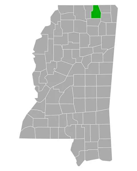 密西西比州Tippah地图 — 图库矢量图片