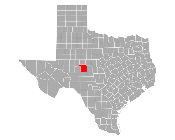 Tom Green Térképe Texasban — Stock Vector