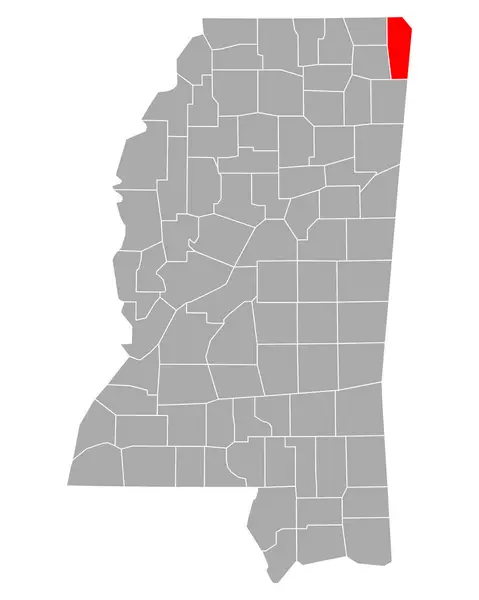 Mapa Tishomingo Mississippi — Vetor de Stock