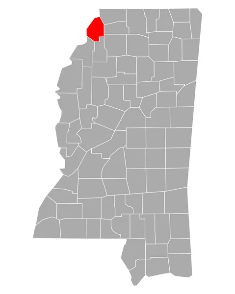 密西西比州Tunica地图 — 图库矢量图片