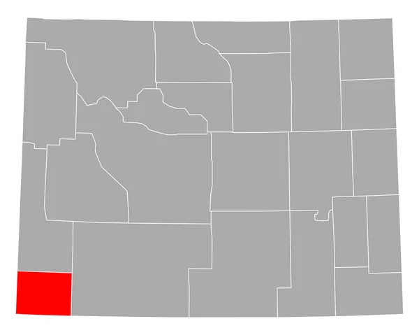 Kaart Van Uinta Wyoming — Stockvector