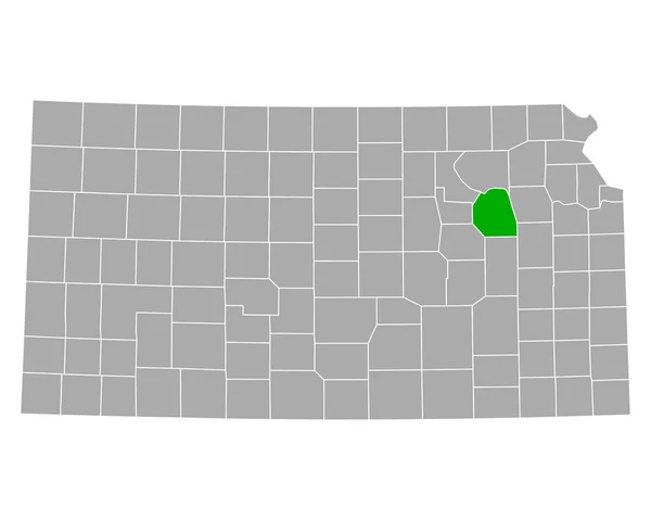 Kansas Taki Wabaunsee Haritası — Stok Vektör