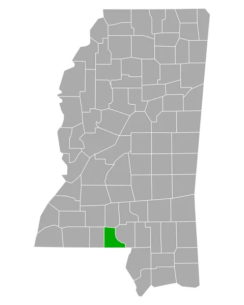 Mapa Walthallu Mississippi — Stockový vektor