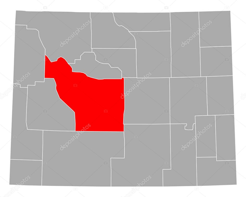 Map of Fremont in Wyoming