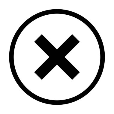 Vektör gösterimi olarak çapraz ve daire çiziliyor