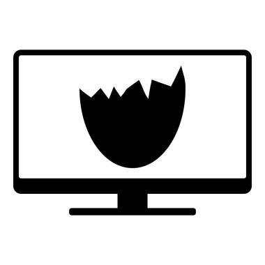 Vektör illüstrasyonu olarak yumurta kabuğu ve ekran