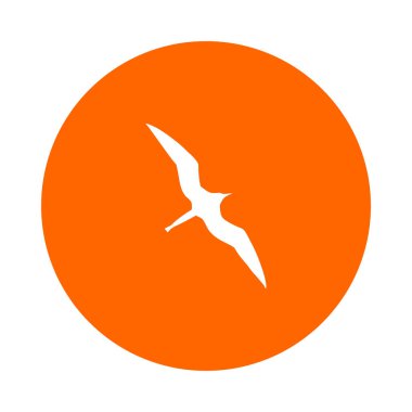 Vektör illüstrasyon olarak fırkateyn kuşu ve daire