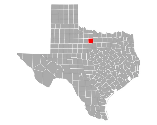 Mappa Young Texas — Vettoriale Stock