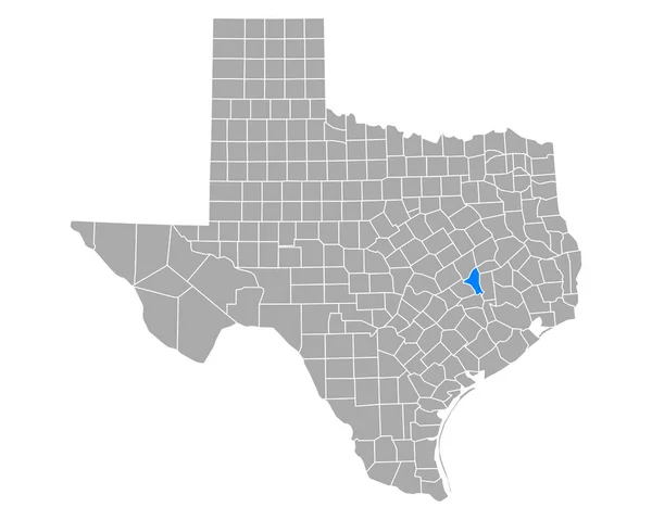 Texas Taki Brazos Haritası — Stok Vektör