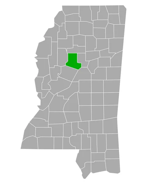 Kaart Van Carroll Mississippi — Stockvector