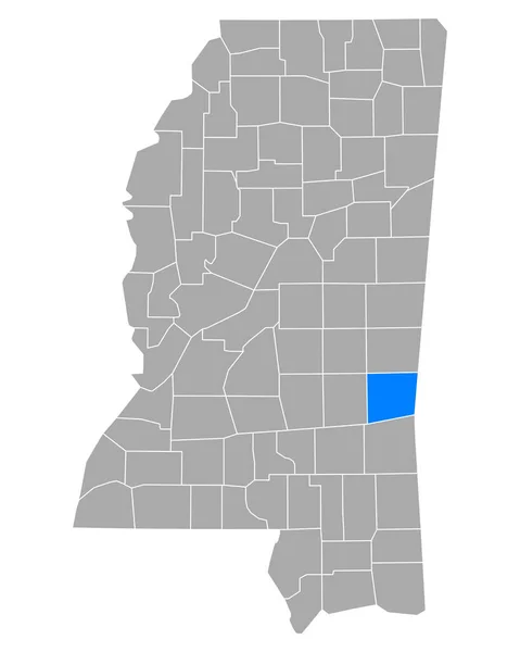 Kaart Van Clarke Mississippi — Stockvector