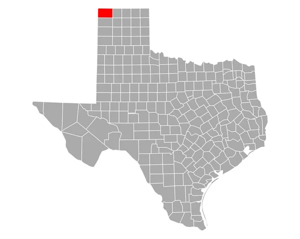 Mappa Dallam Texas — Vettoriale Stock