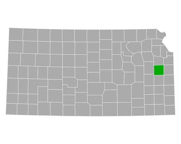 Mapa Franklina Kansas — Wektor stockowy