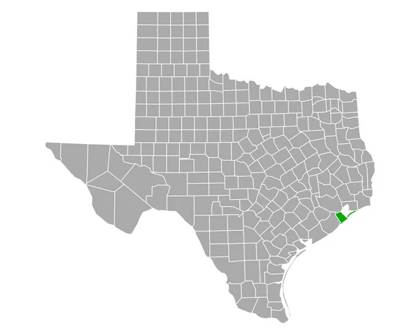 Teksas Taki Galveston Haritası — Stok Vektör